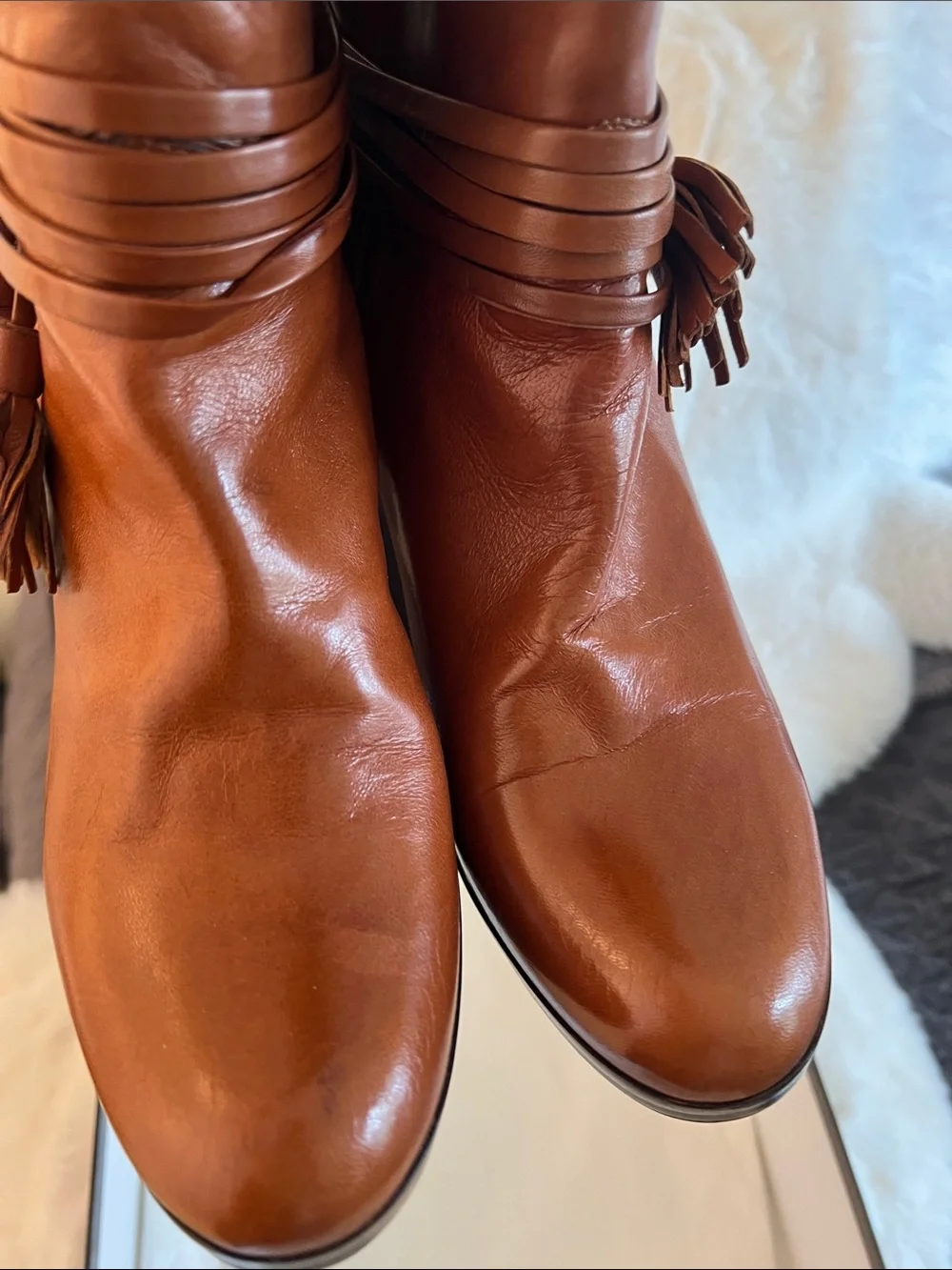 Lorenzo Masiero Women’s Tall Brown Leather High-Heel Boots. EU Women’s size 38.